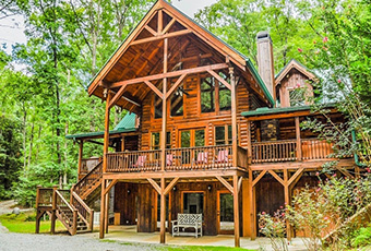 waterfall lodge 5 bedroom pet friendly cabin north georgia mountains by Stressbuster Cabin Rentals